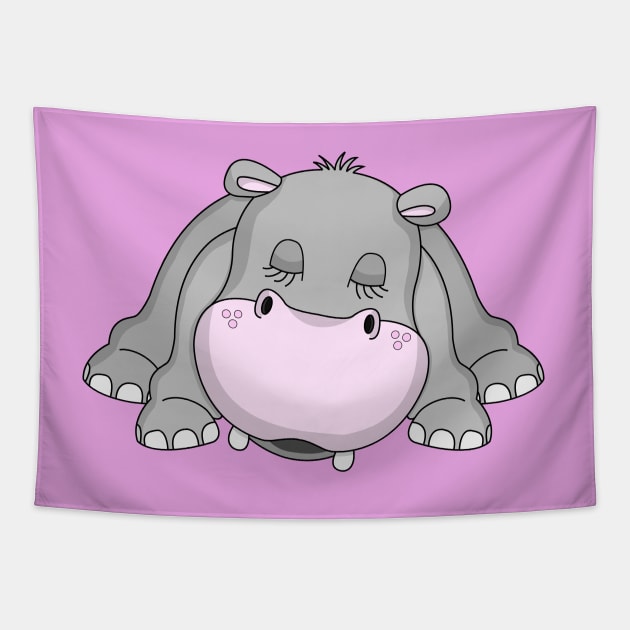 Handsome Hippo Tapestry by Greylady2016