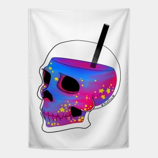 Black Skull Space Juice Tapestry