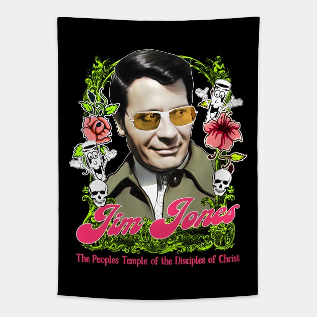 Jim Jones / Retro Style Design Tapestry by DankFutura