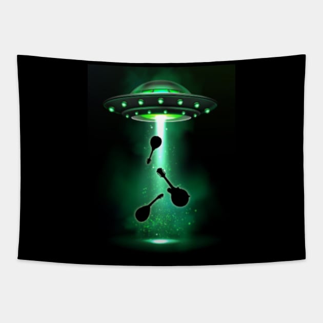 Mandolin Alien Abduction Tapestry by Frankenbuddha