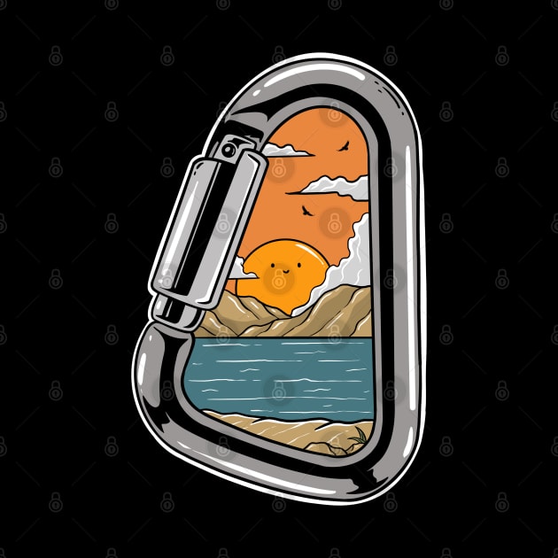 Sunset Climbing: Carabiner Design for Adventurers by Artthree Studio