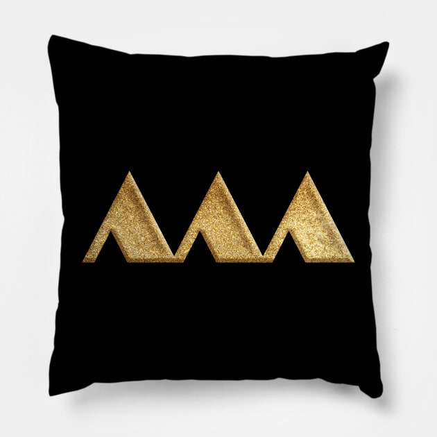 Yamagata Prefecture Symbol in Gold Faux Pillow by Takeda_Art