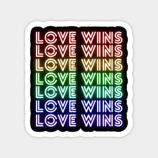 Love Wins - Neon Rainbow Magnet
