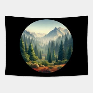Low Poly Pine Forest Tapestry