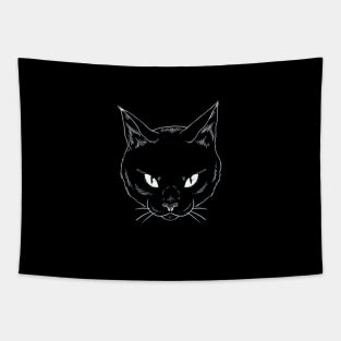 The black cat's mysterious gaze Tapestry