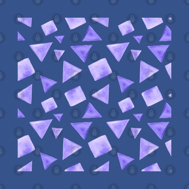 Seamless Geometric Pattern Triangles and squares Purple by KateQR