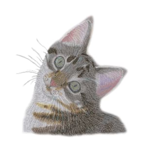 Colored Pencil Kitten Portrait T-Shirt