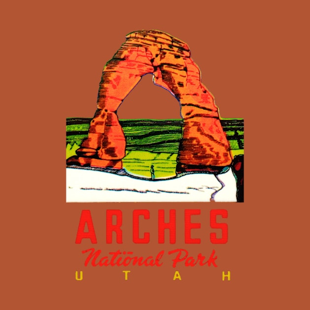 Arches National Park Utah Vintage Travel Decal by Hilda74