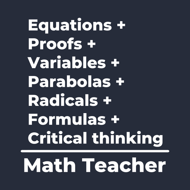 Math Teacher Equation - white text by PerlerTricks