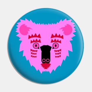 Koala Bear Face, bright pink Pin