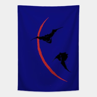 Two Bats in Flight Tapestry