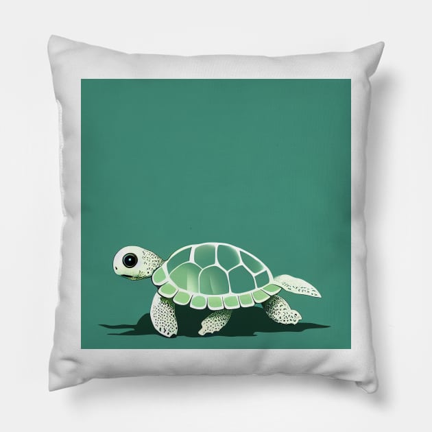 Happy Turtle Pillow by Mirokoth