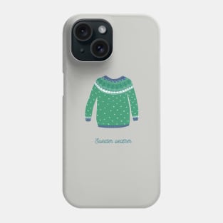 Woolen sweater with Norwegian ornament Phone Case
