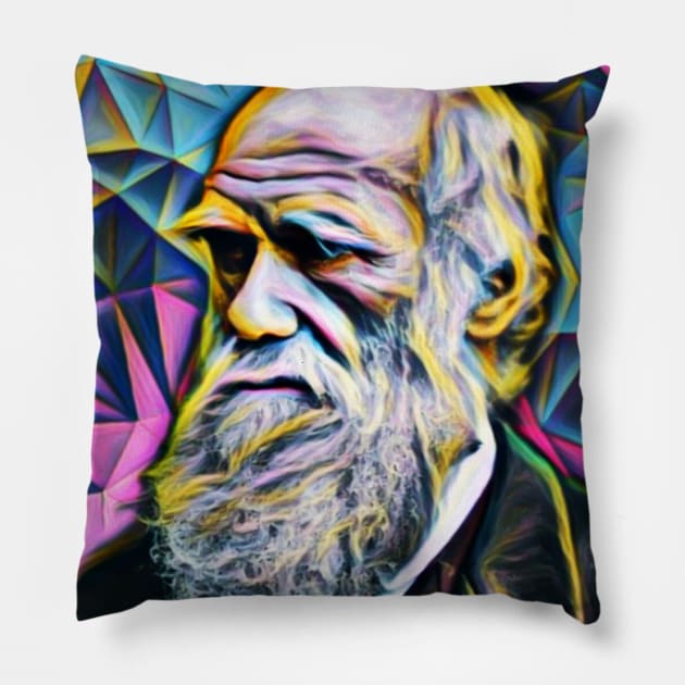 Charles Darwin Portrait | Charles Darwin Artwork 3 Pillow by JustLit