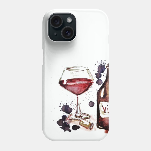 Wine - vino Phone Case by Art by Taya 