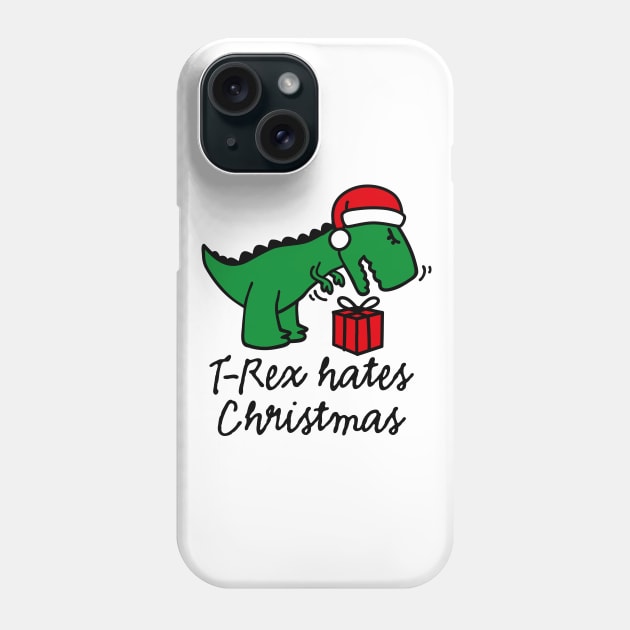 T-Rex hates Christmas ugly xmas dinosaur Christmas present gift Phone Case by LaundryFactory