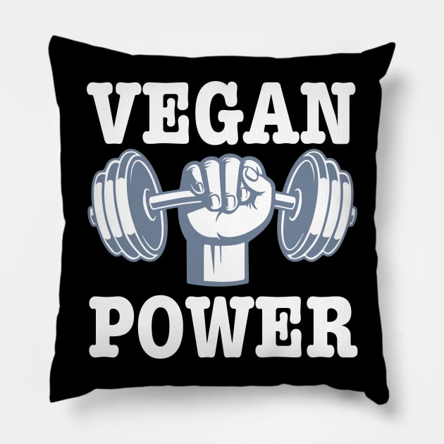 Vegan Power Workout Muscle Gorilla Bodybuilding-Vegan Power Pillow by HobbyAndArt