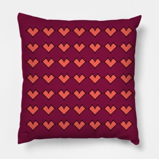 Red Gothic Square Hearts Pillow