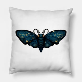 Celestial Butterfly Gold Moon Stars and Sun Pillow