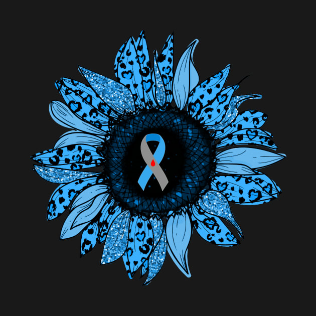 Discover Leopard Sunflower Blue Diabetes Awareness T-Shirt