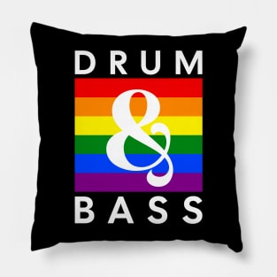 DRUM & BASS  - Rainbow Flag (dark shirt) Pillow