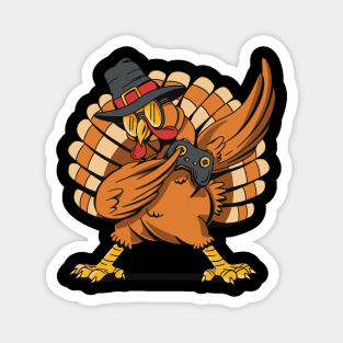 Funny Dabbing Turkey Holding A Joystick Thanksgiving Day Magnet