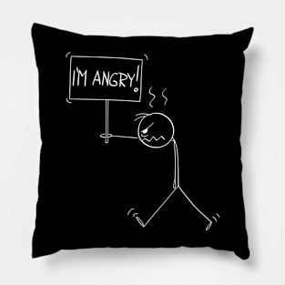 I'm Angry - Funny Stick Figure Men Pillow