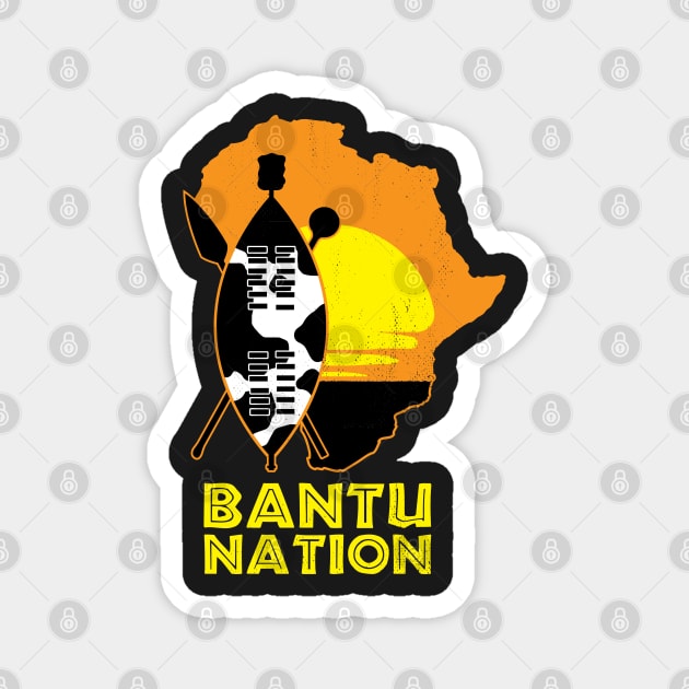 Bantu Nation Africa Zulu Shield Safari African Sunset Magnet by BraaiNinja