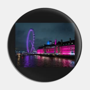 London Eye Ferris Wheel in Blue colour Pin