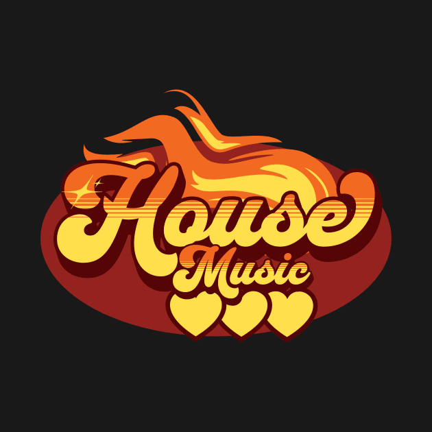 HOUSE MUSIC  - House Music Heat (Orange/Burnt Sienna) by DISCOTHREADZ 