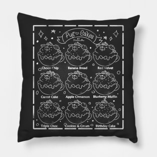 Pug Cake Chalkboard Menu Pillow