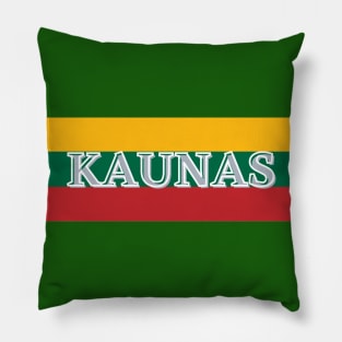 Kaunas City in Lithuania Flag Color Stripes Pillow