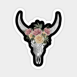 Cow skull floral 20 Magnet