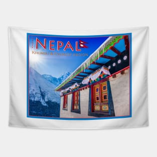 Visit Nepal, Khumbu and Everest poster Tapestry