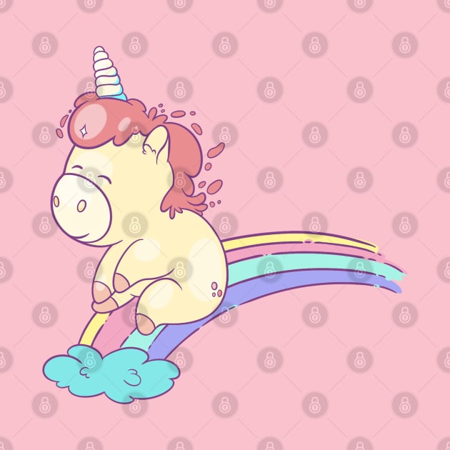 Chubby Unicorn - Sliding down the rainbow by Hounds_of_Tindalos