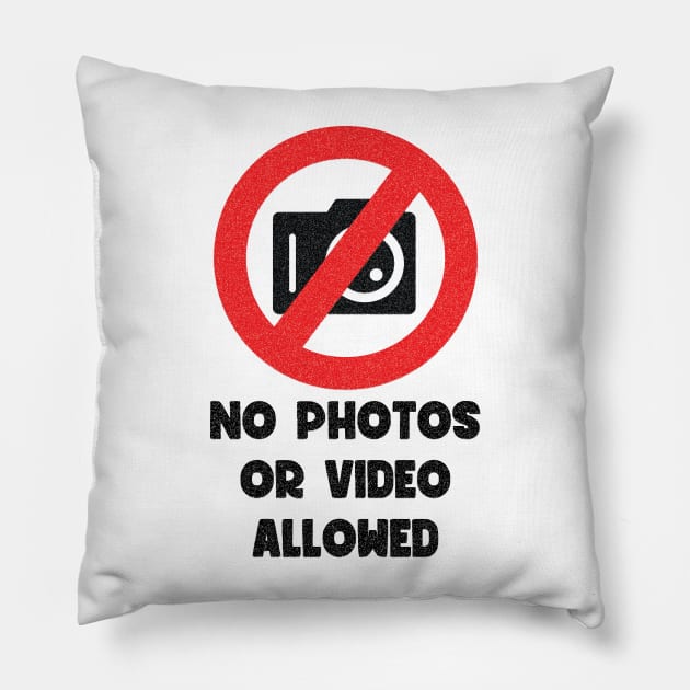 No photos or video allowed Pillow by OneLittleCrow