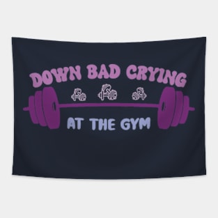 Down bad crying at gym Tapestry