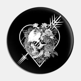 Skull and cupid's arrow Pin