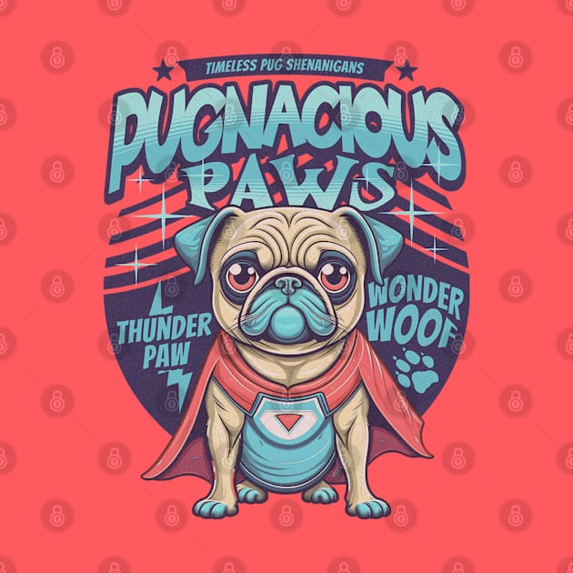 Pugnacious Paws Graphic T-Shirt for Dog Lovers by Dark Planet Tees