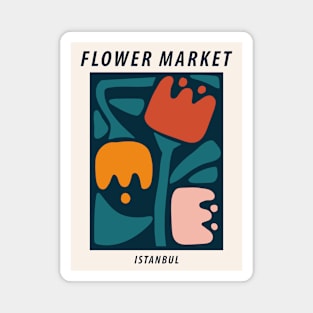 Flower market, Istanbul, Posters aesthetic, Abstract flowers art, Floral art, Cottagecore decor, Tulips Magnet