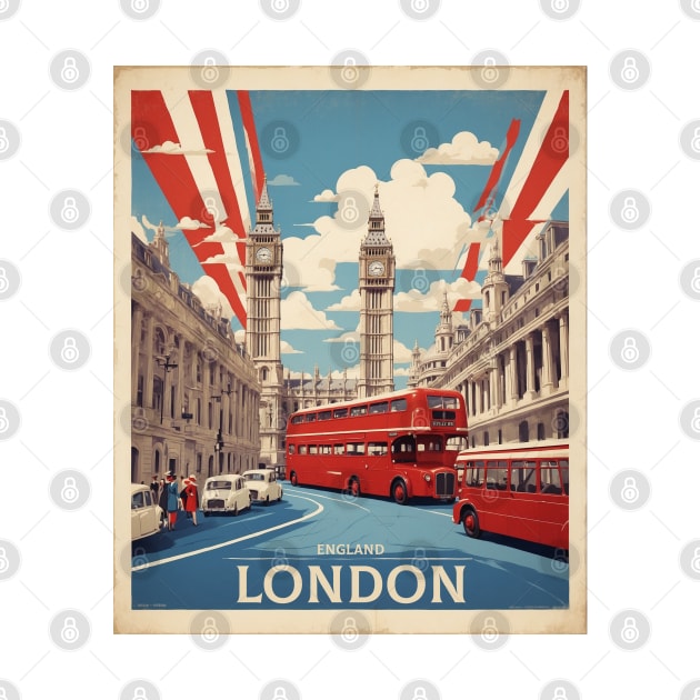 London England Double Decker Bus Vintage Travel Tourism by TravelersGems