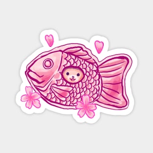 Kawaii bear sakura taiyaki japanese cherry blossom Magnet