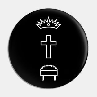 Manger Cross Crown - Jesus Christ From Earth to Glory Pin