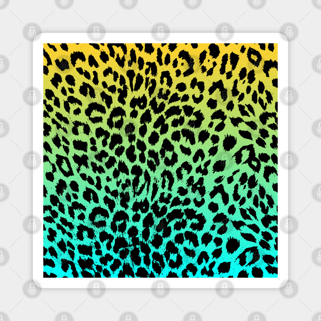 colorful leopard pattern Magnet by Eric Okore