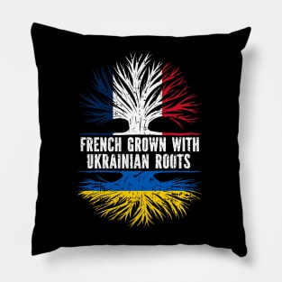 French Grown with Ukrainian Roots FR Flag Pillow