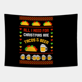 All I Need For Xmas Are Tacos Tapestry