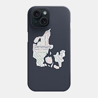 Map Your Adventure: Denmark Word Cloud Phone Case