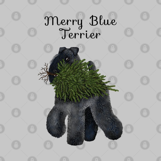 Merry Blue Terrier (Grey Background) by illucalliart