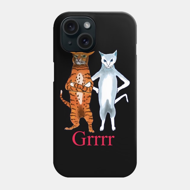 Mad Cats Phone Case by Sam R. England