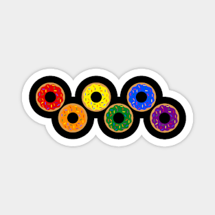 Rainbow Donut Rings Magnet